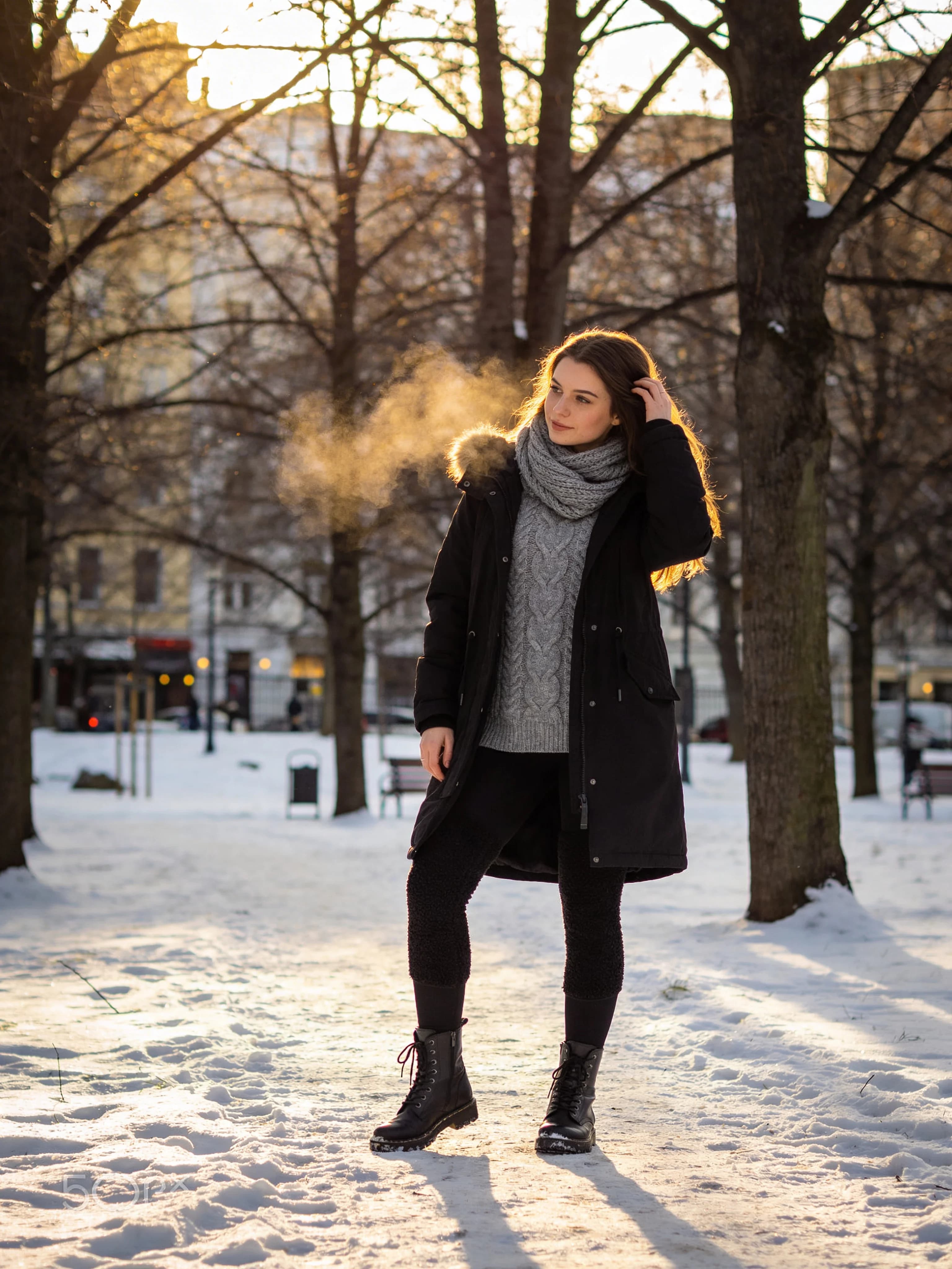 Parka and Cable Knit