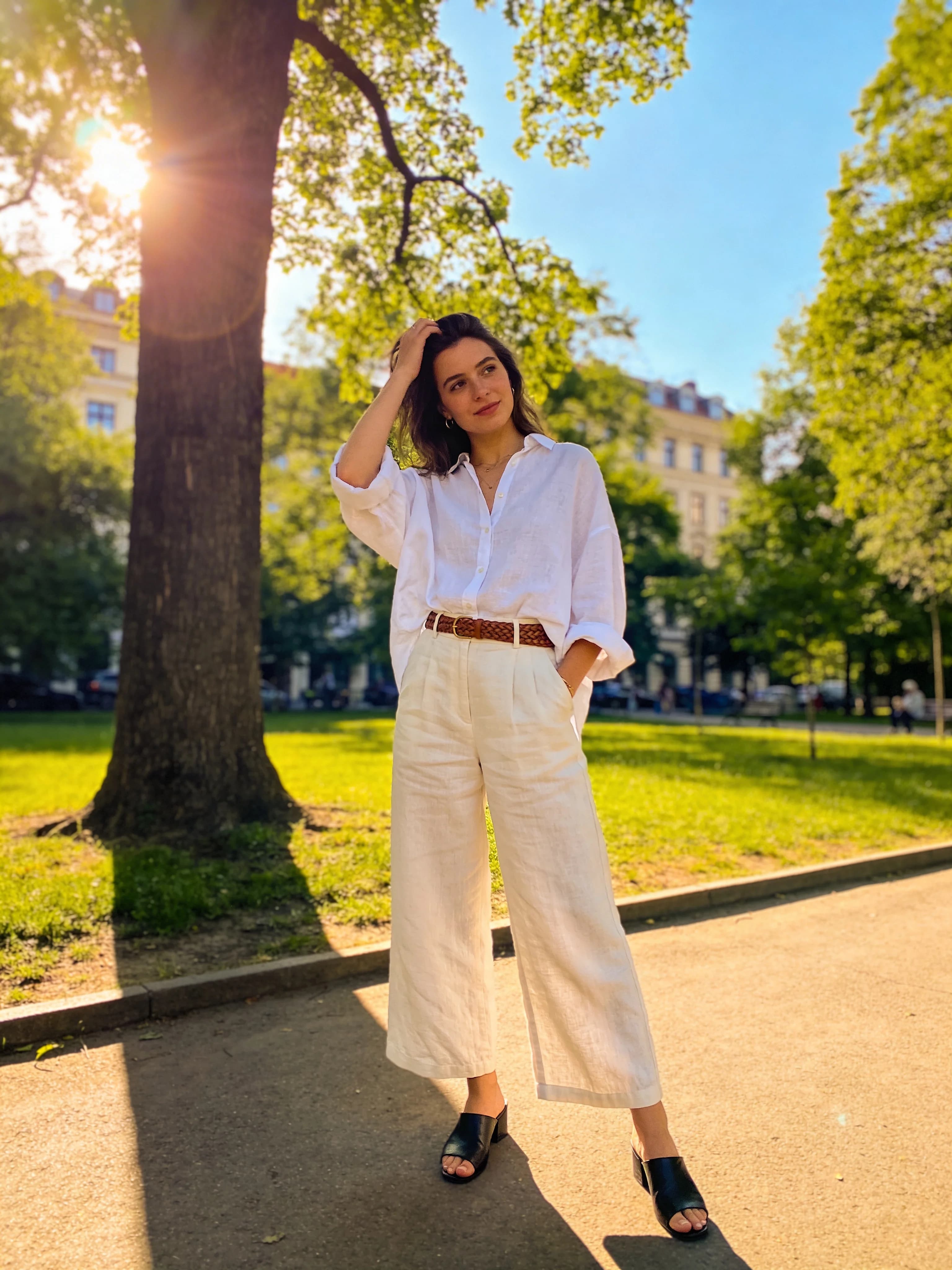 White Shirt Wide-Leg