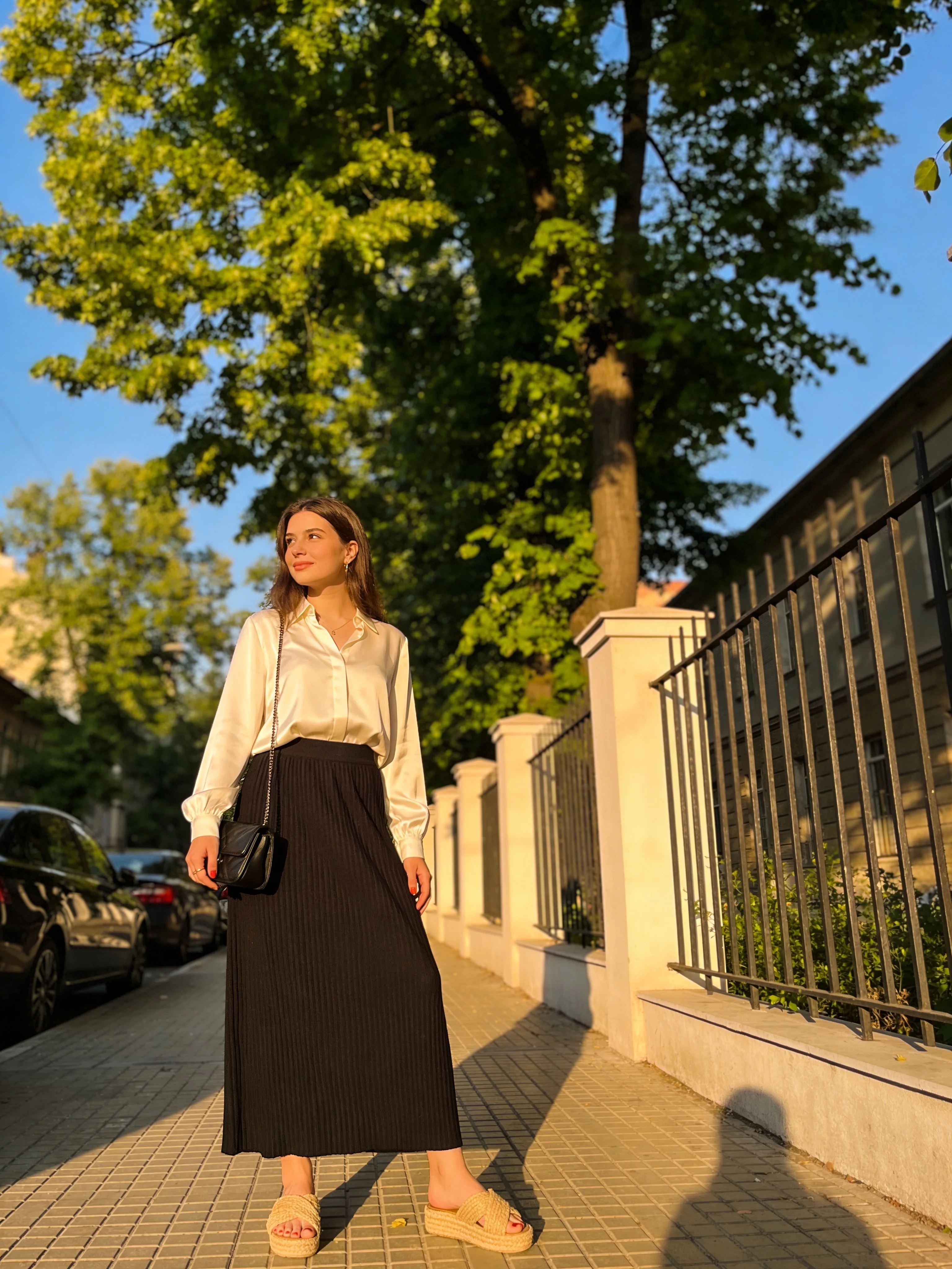 Ivory and Pleated Maxi